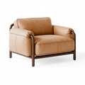 Fauteuil 95 x 88 x 78 cm aspect cuir camel style contemporain