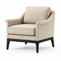 Fauteuil 85 x 90 x 85 cm en tissu côtelé beige avec piètement noir