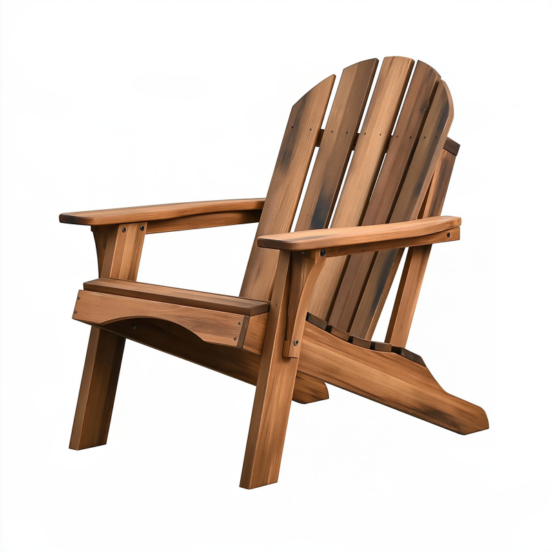 Fauteuil de jardin 83 x 80 x 95 cm en bois marron style Adirondack à dossier incliné