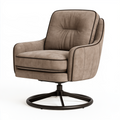 Fauteuil pivotant 80 x 85 x 95 cm en tissu taupe avec piètement métal