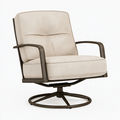 Fauteuil pivotant 75 x 85 x 95 cm en tissu beige avec structure métal style contemporain