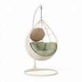 Fauteuil suspendu 105 x 105 x 195 cm en métal et résine tressée beige pour intérieur style bohème